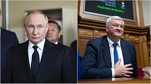 AP : L: Russian President Vladimir Putin | R: Newly appointed Ukrainian Foreign Minister Andrii Sybiha |